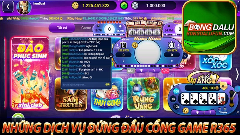 Những dịch vụ đứng đầu cổng game r365