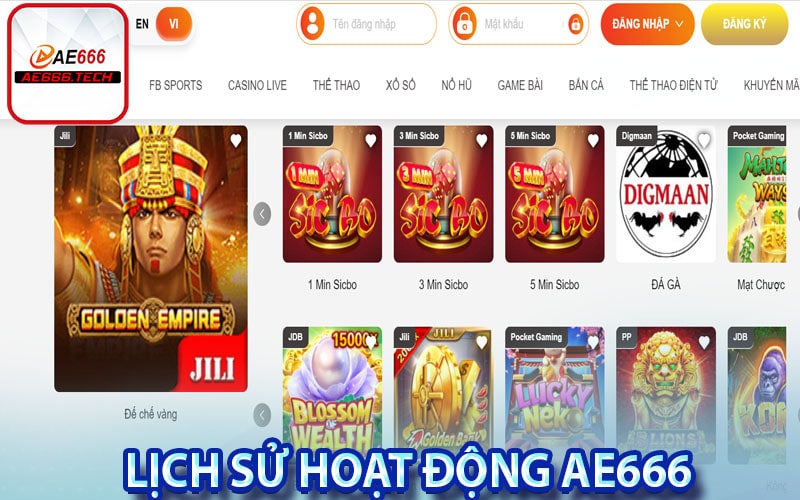 Lịch sử hoạt động của nhà cái ae666