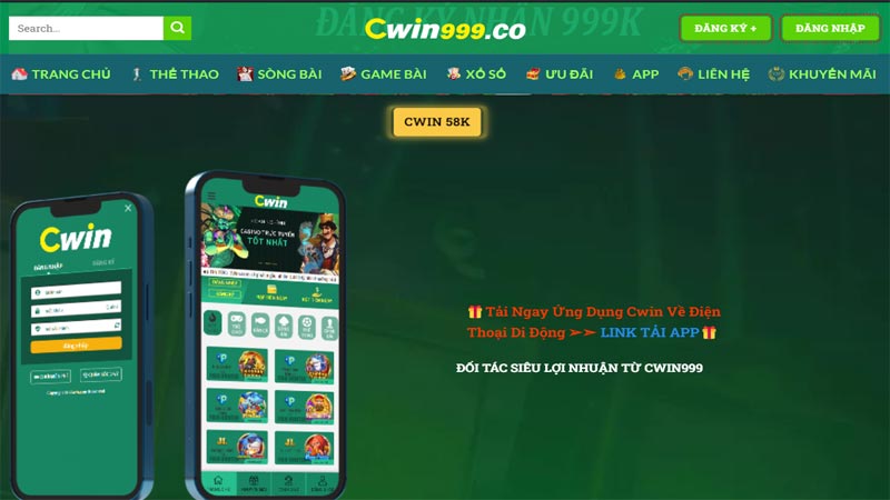 Giao diện chính nhà cái cwin999