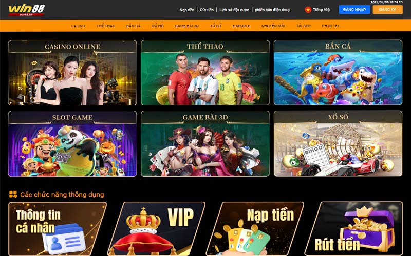 Kho game nhà cái win 88 là siêu đa dạng